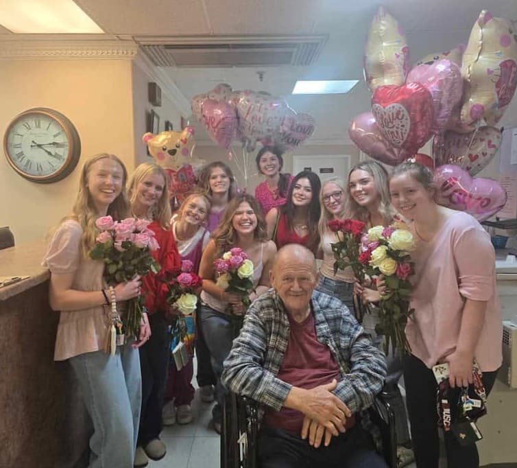 A Valentine's Day celebration with residents and staff